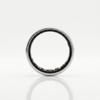 Silver ring on a white background