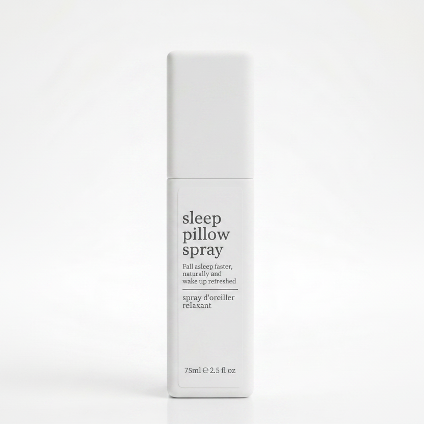 Sleep pillow spray bottle on a white background