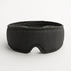 Black sleep mask on a white background