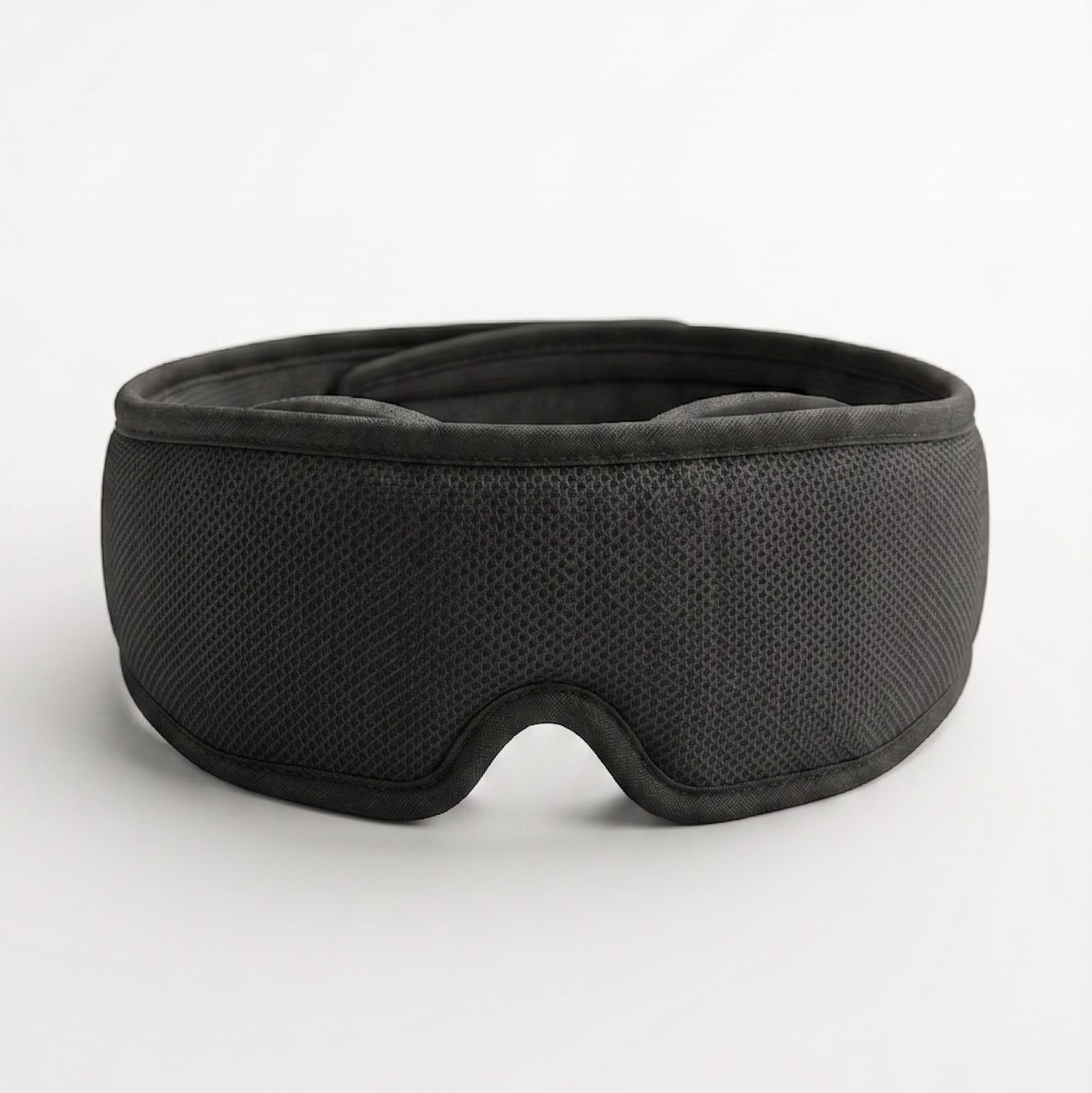 Black sleep mask on a white background