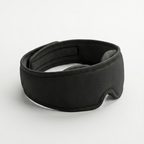 Black sleep mask on a white background